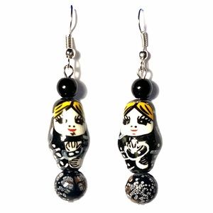 Ceramic Nesting Doll Earrings Handmade